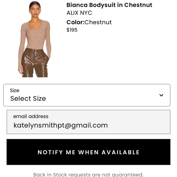 Bianca Bodysuit in Chestnut
ALIX NYC - Picture 5 of 5